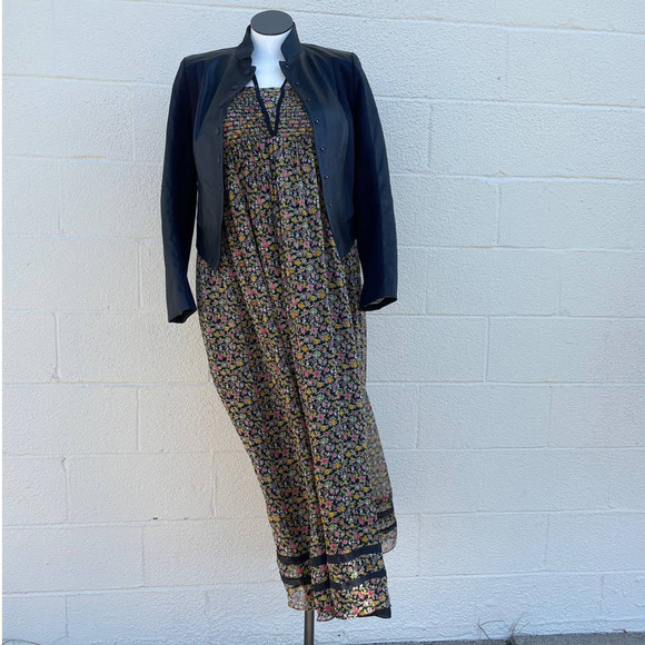 rag & bone 100% Silk Floral Maxi Dress Spaghetti Halter Top Sz 6 - Picture 8 of 9